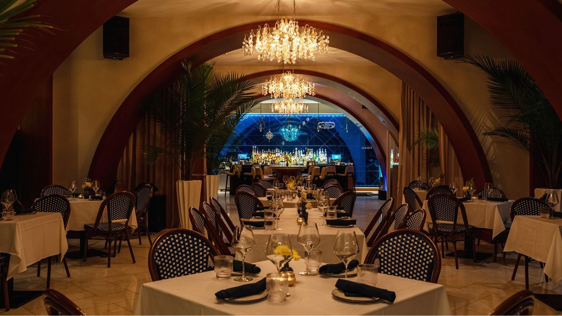 Vitolo Italian restaurant elegant dining room at Conrad Fort Lauderdale Beach with Neapolitan cuisine