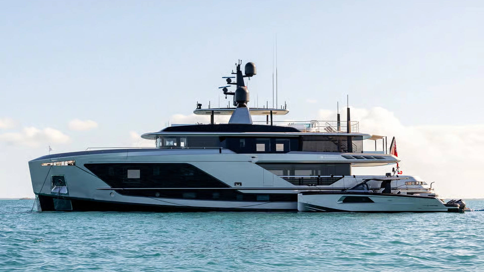 Baglietto 38M Surprise superyacht with gray hull by Paszkowski