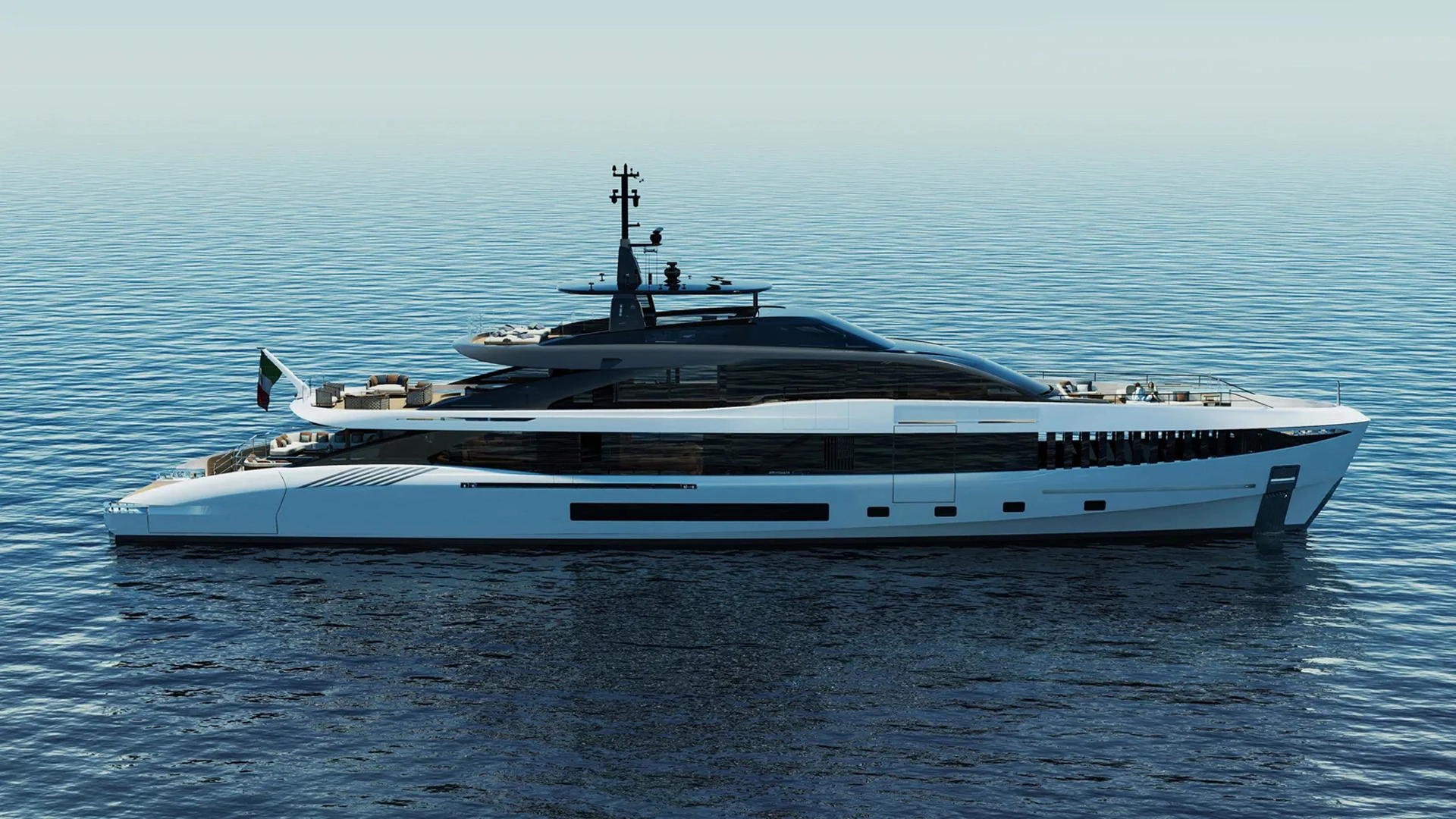 Mangusta GranSport 50M project rendering by Alberto Mancini