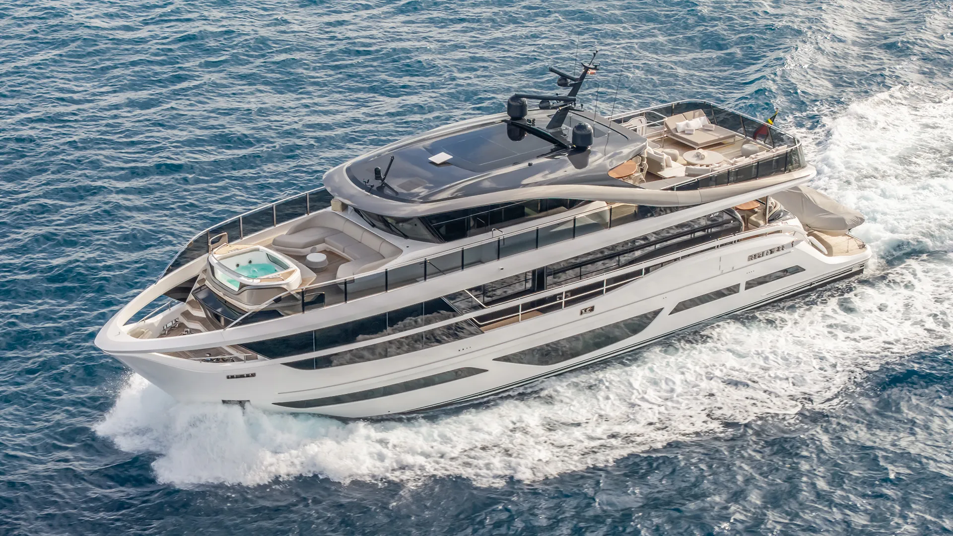 2023 Princess Yachts X95 GEMINI cruising in the water