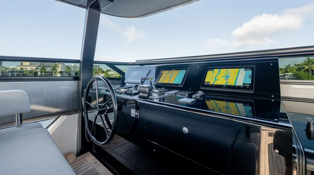 Full helm and electronics setup on 2023 Sanlorenzo SL120A SOFI VI, Fort Lauderdale motor yacht for sale